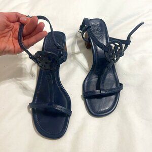 Tory Burch Miller Navy Blue Block Heel